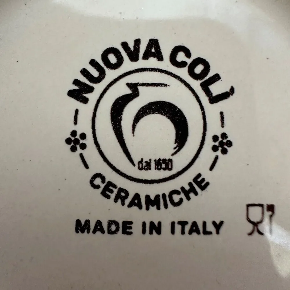Nuova Coli Italy Ceramic Olive Oil Cruet Hand Painted Olio Jug Italian Pottery